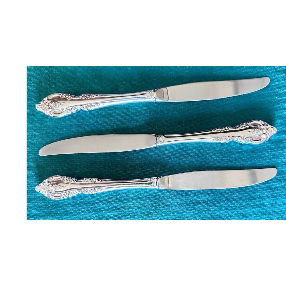Oneida Community Brahms Glossy Stainless Dinner Knives-Set of 3!